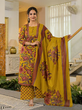 Printed Cotton Blend Kurta With Pants & Dupatta